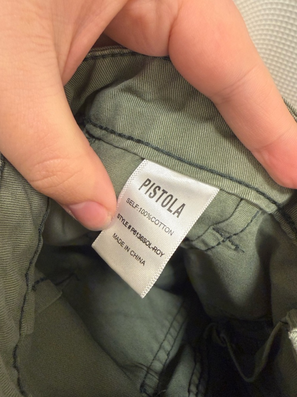 Anthropologie Olive Green Terry Star Utility Pants - size 26 - Picture 11 of 12
